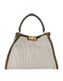 Peekaboo X-Lite bag, &pound;1,100, Handbags, Brown/White, Leather, Front view